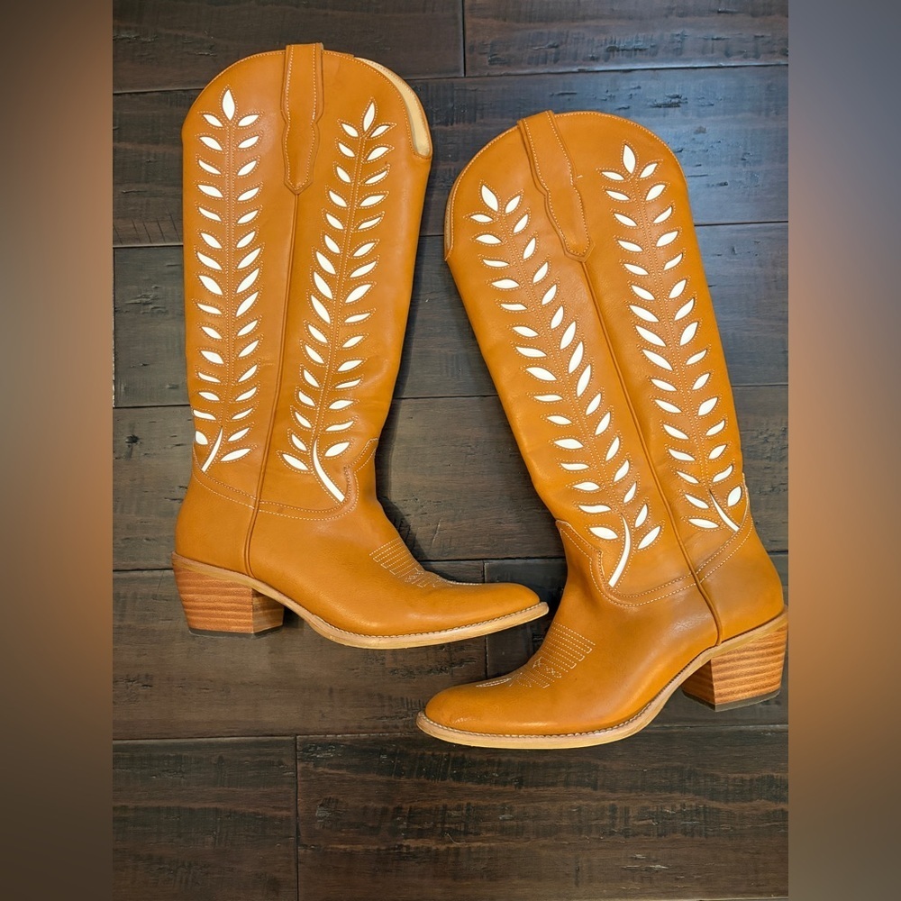 Mi.iM Los Angels tall knee high cowboy boots with cutout design western cowgirl - Picture 10 of 10